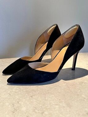 JustFab Black D’Orsay Pointed-Toe Heels